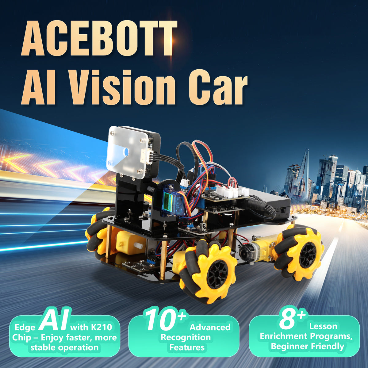 ACEBOTT QD003 AI Vision Car Kit – Smart Robot Car with Image ...