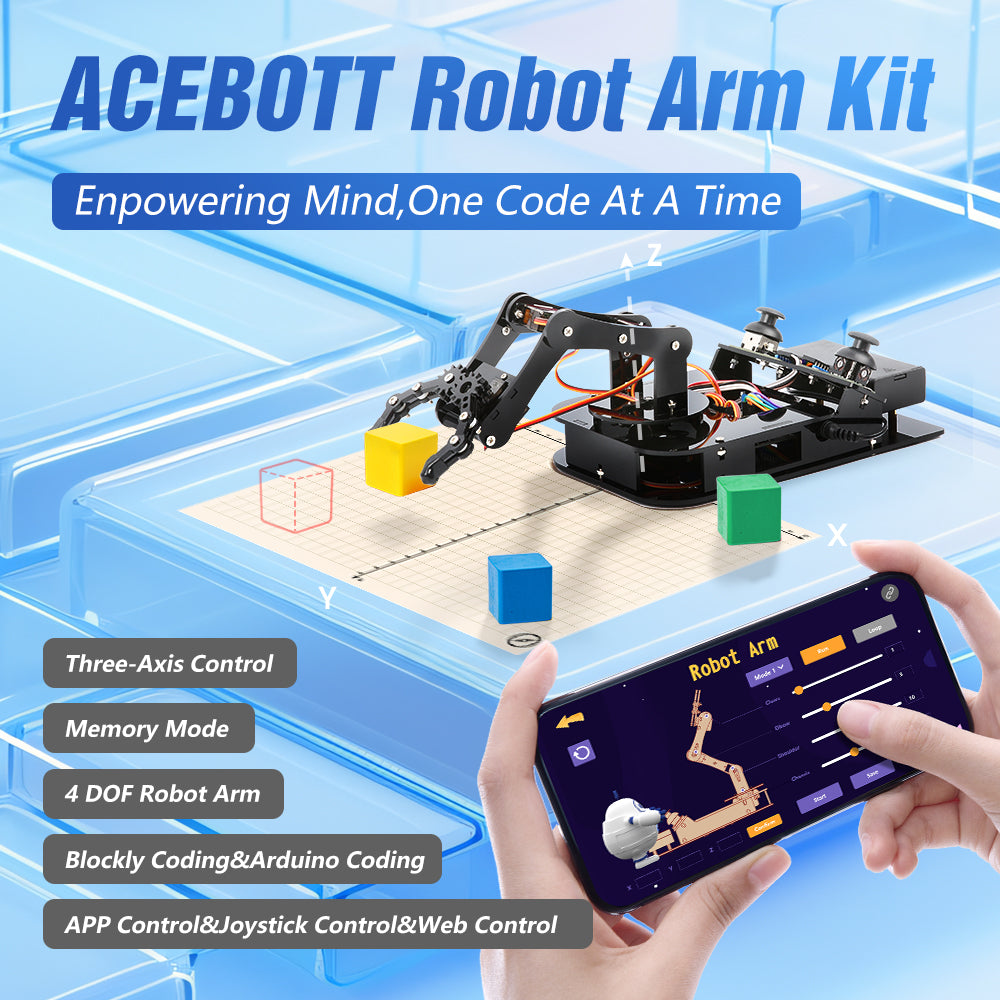 ACEBOTT QD022 ESP32 Programmable Robot Arm Kit for Arduino - ACEBOTT