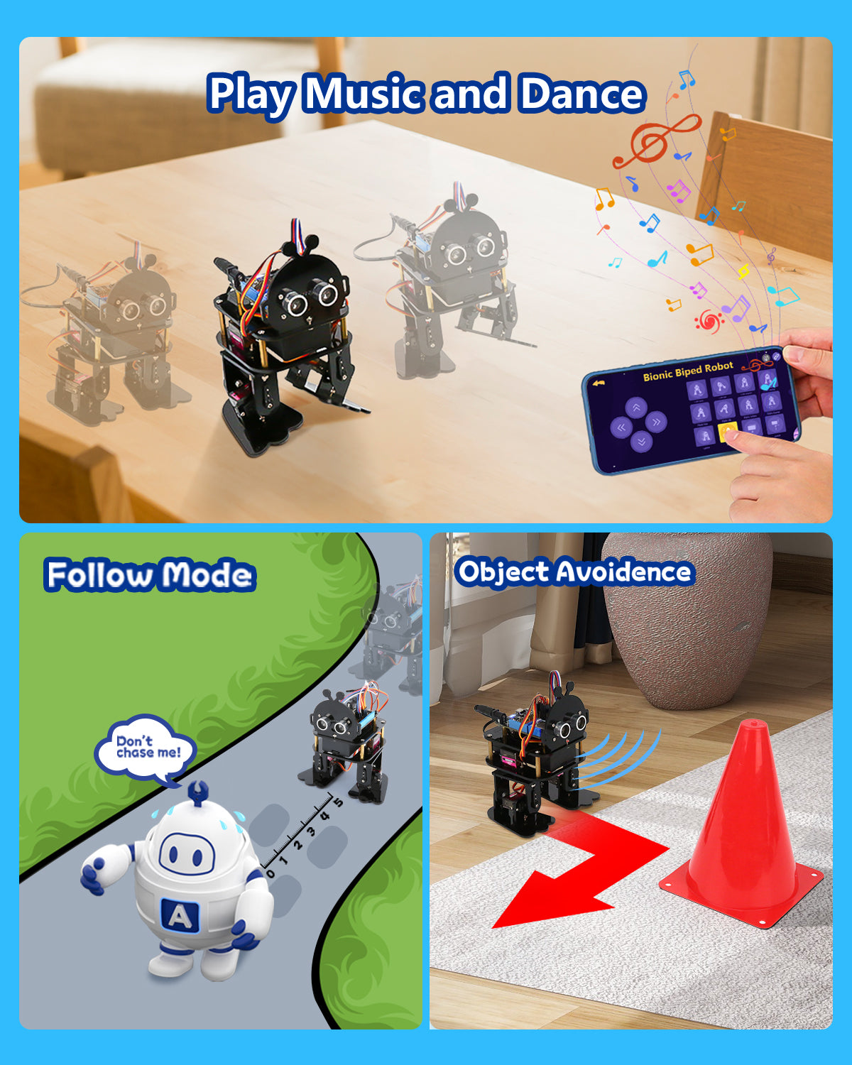 ACEBOTT QD021 Biped Robot Walking and Avoiding Obstacles