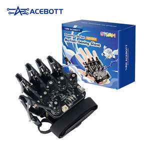 ACEBOTT Remote Control Glove with 5 Encoders & Accelerometer & Enhanced ESP32 Controller for Robot Control, Motion Control Glove