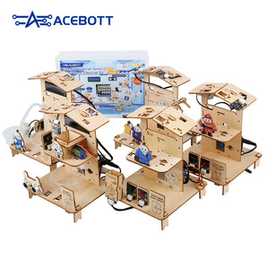 ACEBOTT QE024 ESP32 STEM School Smart Home Kit Education Solution Series with Teaching Resource for Arduino